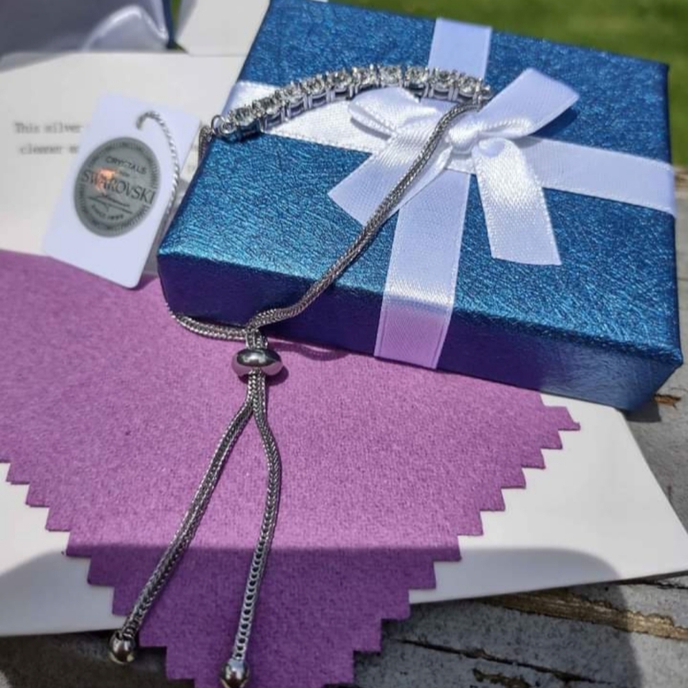 Swarovski Crystal Platinum Clad Silver